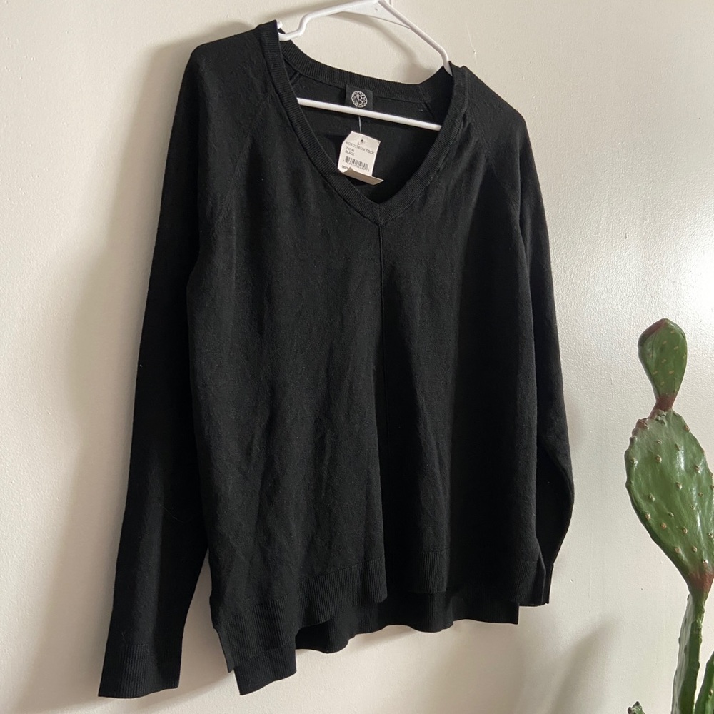 Nordstrom Classic Black V-neck Sweater